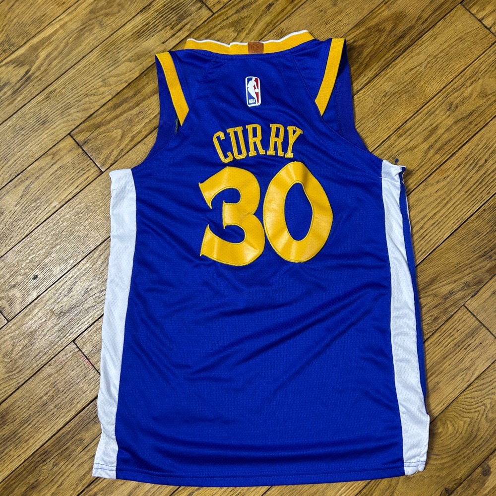 Nike Stephen Curry Golden State Warriors Authentic Jersey Blue Yellow Size 48